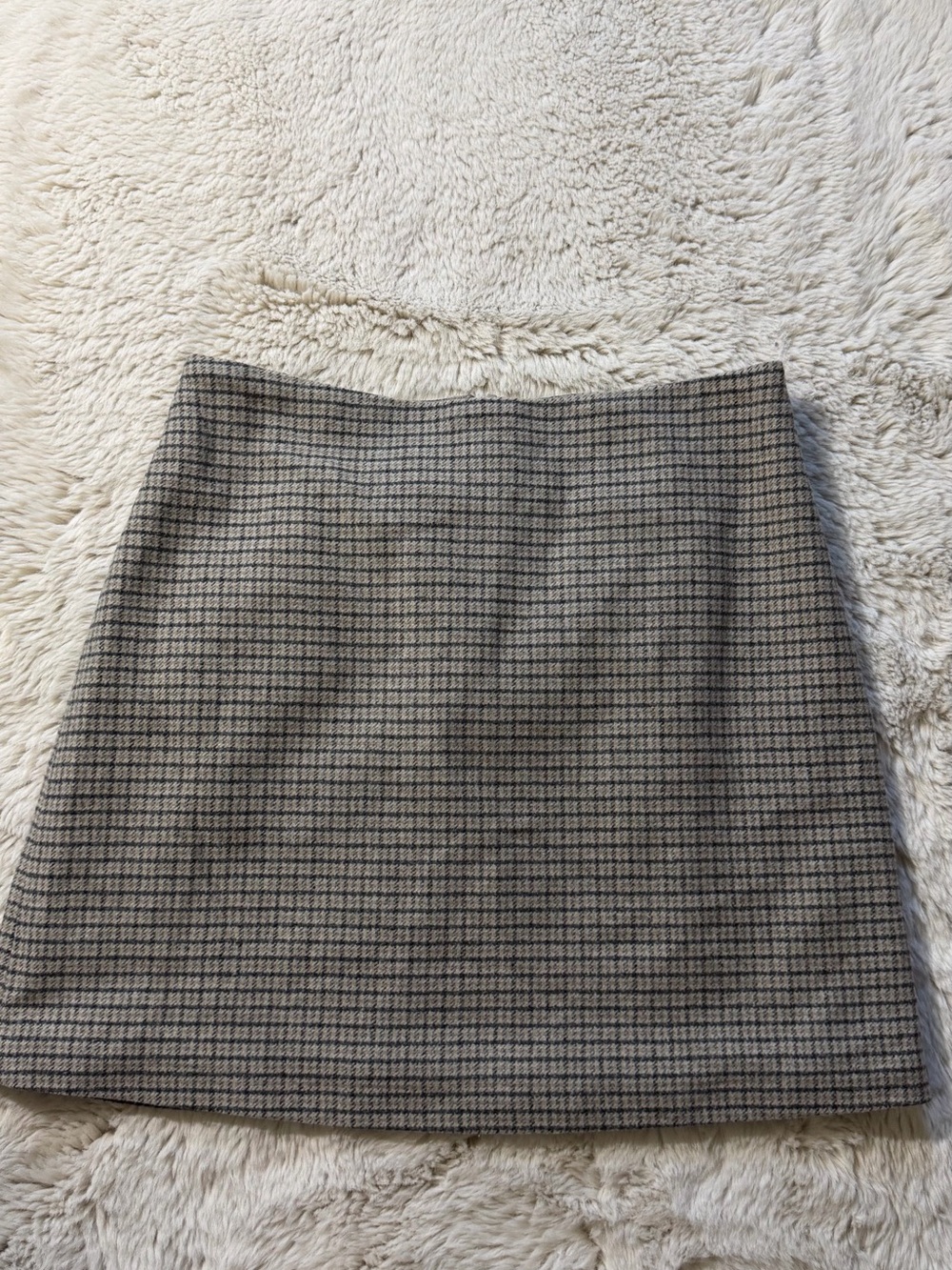 Wilfred Plaid Mini Skirt in Taupe and Black